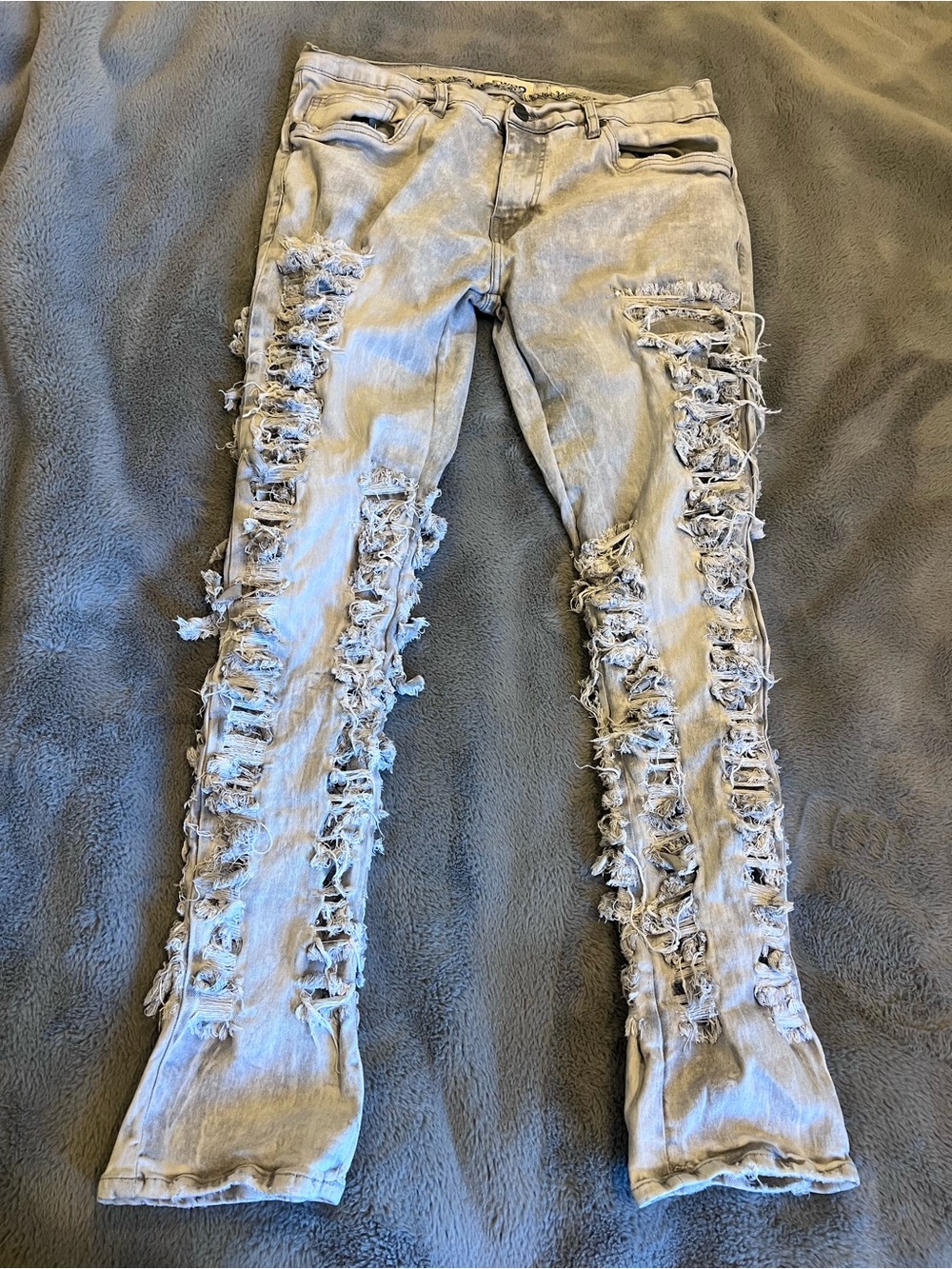 FWRD Denim Men’s Light Wash Distressed Skinny Slim Fit Jeans 34